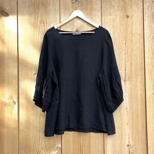 Bryn Walker Black linen Top Sz XL